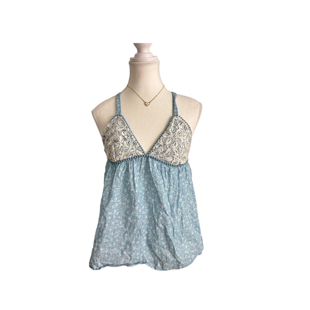 Nikasha Size S Vintage Y2K Fairy Crotchet V Neck Super Flattering Plunging Top